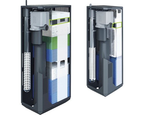 Zwei Aquarieninnenfilter zur Reinigung des Wassers.