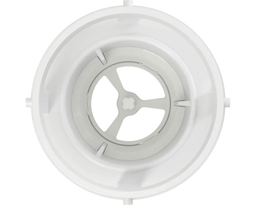 Innenansicht eines weißen Trichters mit zentralem Loch