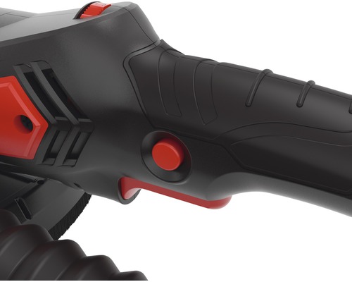 Detailansicht eines elektrischen Reinigungsgeräts mit Bedienelementen