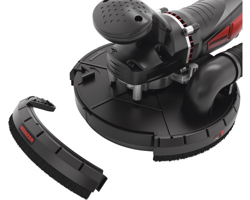 Wand- und Deckenschleifer mit Bürstenkranz und Absaughaube