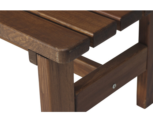 Detailaufnahme einer Holzbank mit Latten