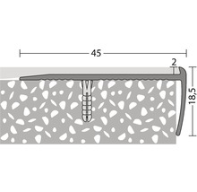 Treppenkantenprofil Alu silber gelocht 45 x 18,5 x 2500 mm-thumb-1
