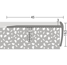 Treppenkantenprofil Alu silber gelocht 45 x 19,5 x 2500 mm-thumb-1