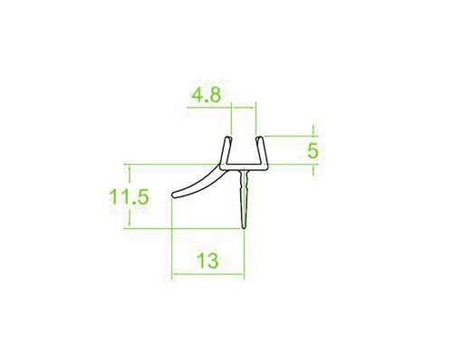 Technische Zeichnung eines Dichtungsprofils mit Maßangaben.
