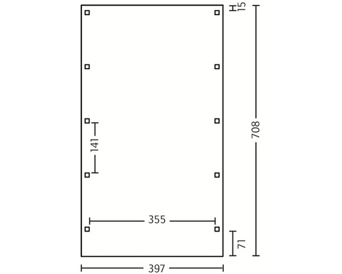 Technische Zeichnung mit Maßangaben