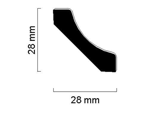 Profilleiste mit Maßen 28 x 28 Millimeter