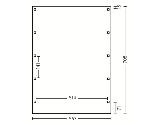 Technische Zeichnung mit Maßangaben
