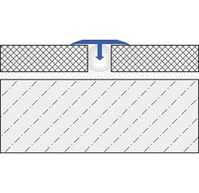 Trenn- und Abdeckprofil Dural T-Floor Messing verchromt Länge 100 cm Höhe 8 mm Sichtfläche 14 mm silber-thumb-0