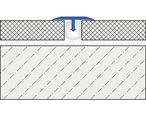 Trenn- und Abdeckprofil Dural T-Floor Messing verchromt Länge 100 cm Höhe 8 mm Sichtfläche 14 mm silber-0