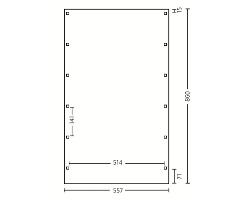 Technische Zeichnung mit Maßangaben