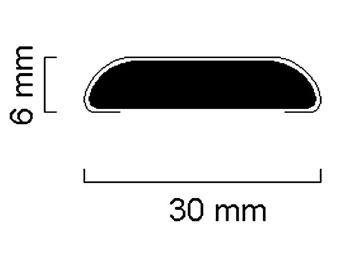 Profilleiste mit den Maßen 30 mm mal 6 mm
