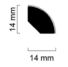 Profilquerschnitt mit Abmessungen 14 mm