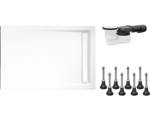 Duschwanne mit Ablaufgarnitur und Füßen