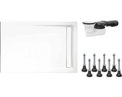 Duschwanne mit Ablaufgarnitur und Füßen