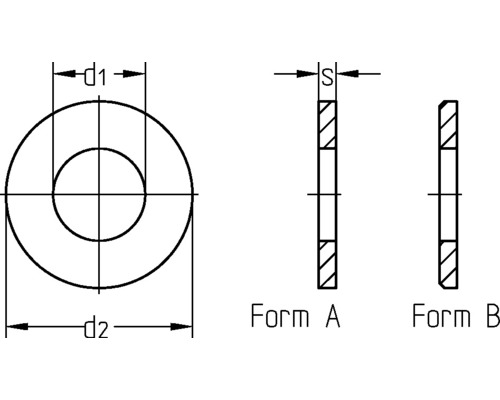 Unterlegscheiben Edelstahl Form-A ohne Fase V2A V2A DIN 125 8,4 mm für M8 -  U-Scheiben Beilagscheiben Metallscheiben Edelstahlscheiben