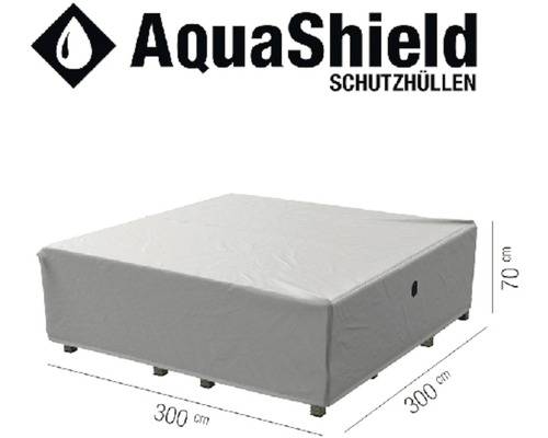 Schutzhülle für Gartenmöbel mit den Maßen 300 mal 300 mal 70 Zentimeter
