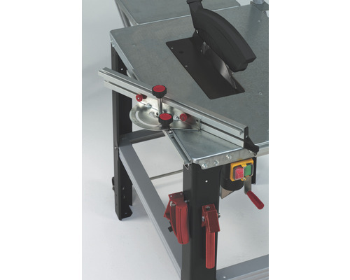 Tischkreissäge mit Metalltisch und Winkelanschlag