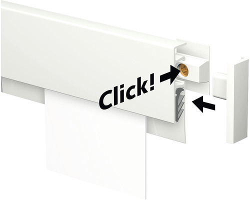 Detailaufnahme einer Türdichtung mit Klickmechanismus zur einfachen Montage