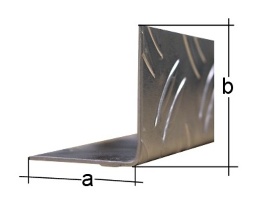 Aluminiumwinkel mit Abmessungsangaben
