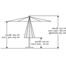 Sonnenschirm Schneider Malaga 300 x 200 x 261 cm Polyester 180 g/m² natur-thumb-3
