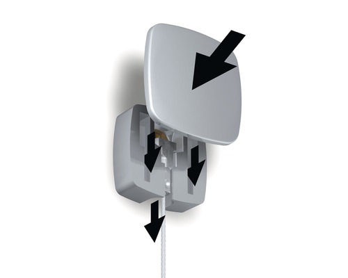 Anleitung zur Verwendung eines Bildaufhängesystems mit Pfeilen