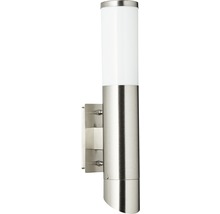 Edelstahl Wandleuchte mit zylindrischem Lampenschirm