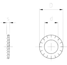 Fächerscheibe AZ, DIN 6798, 5,3 mm galv.verzinkt, 100 Stück-thumb-1