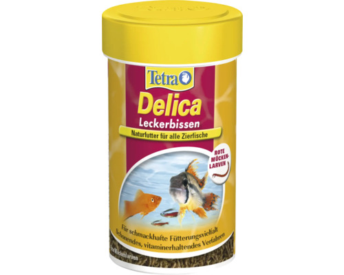 Tetra Rote Mückenlarven Delicia 100 ml Tetra Delica Fischfutterdose mit Mückenlarven für Zierfische