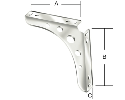 Regalwinkel mit Maßangaben A, B und C