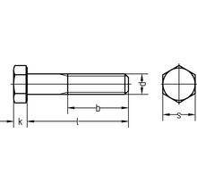 Sechskantschraube m. Schaft DIN 931 M12x140 mm