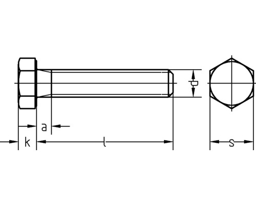 Sechskantschraube o. Schaft DIN 933 M8x12 mm galv.verzinkt