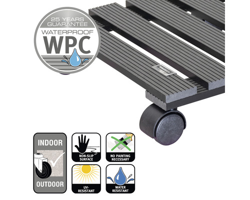 Rollbrett aus Holz-Kunststoff-Verbund mit 25 Jahren Garantie, wasserfest, geeignet für den Innen- und Außenbereich, rutschfeste Oberfläche, kein Anstrich notwendig, UV-beständig, wasserabweisend