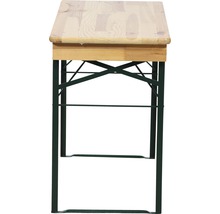 Biertisch mit Holzplatte und Metallgestell