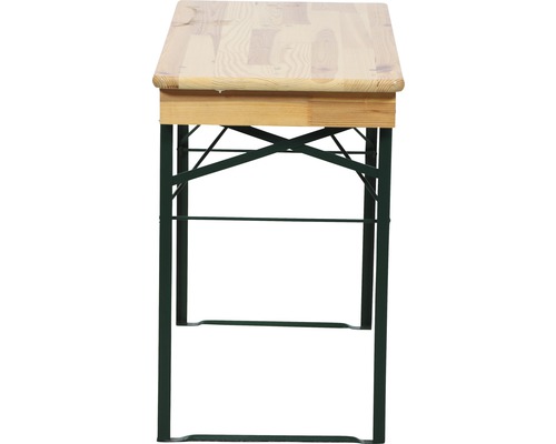 Biertisch mit Holzplatte und Metallgestell