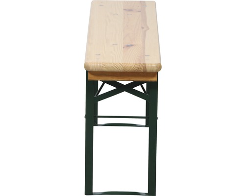 Bierbank mit Metallgestell und Holzplatte