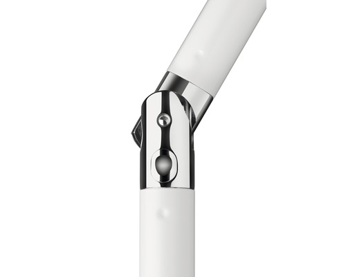 Detailaufnahme eines Sonnenschirmgelenks aus Metall