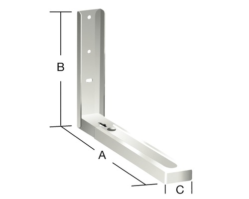 Mikrowellenhalterung mit Maßangaben