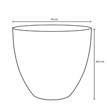 Schema eines Pflanzgefäßes mit den Maßen 45 cm und 39,5 cm