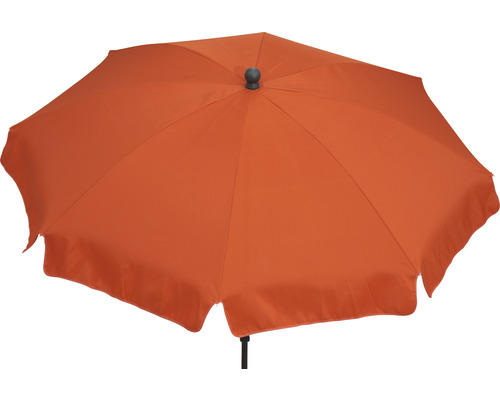 Oranger Gartenschirm von unten