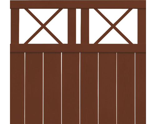 Holztor mit X-förmigem Design
