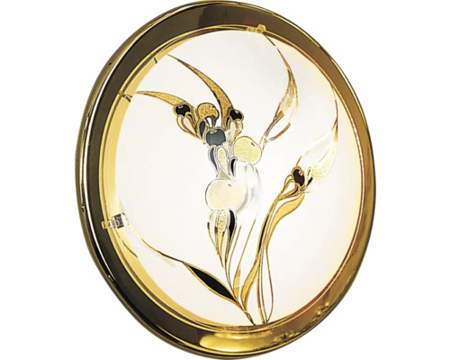 Runde Deckenleuchte mit Blumenmuster