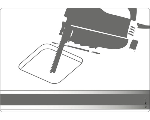 Stichsäge schneidet eine quadratische Form