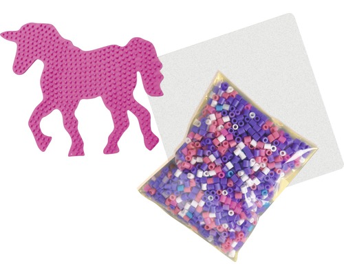 Einhorn Steckperlen Set mit Steckplatte und Perlen