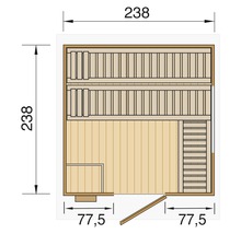 Saunahaus Weka Kuopio inkl.9 kW Bio Ofen u.ext.Steuerung mit Holztüre und Isolierglas wärmegedämmt anthrazit/weiß