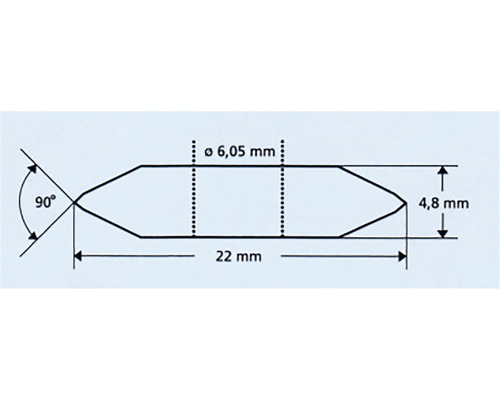 Technische Zeichnung mit Maßangaben des Produkts