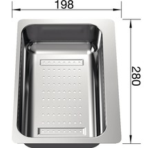 Edelstahlspüle mit Abmessungen 198 x 280 Millimeter