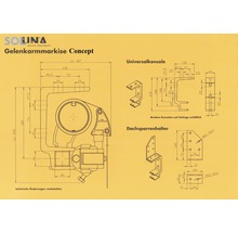 SOLUNA Gelenkarmmarkise Concept 3,5x2 Stoff Dessin 6610 Gestell Silber E6EV1 eloxiert Antrieb rechts inkl. Motor und Wandschalter-thumb-6