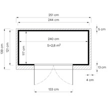 Gerätehaus Bertilo Timmo 2 mit Fußboden 251 x 137 cm natur exclusiv bei Hornbach