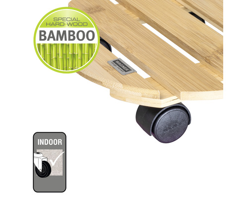 Pflanzenroller aus Bambus mit Rollen für den Innenbereich