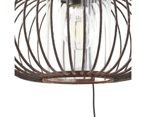 Pendelleuchte mit Drahtgestell und Glaskolben